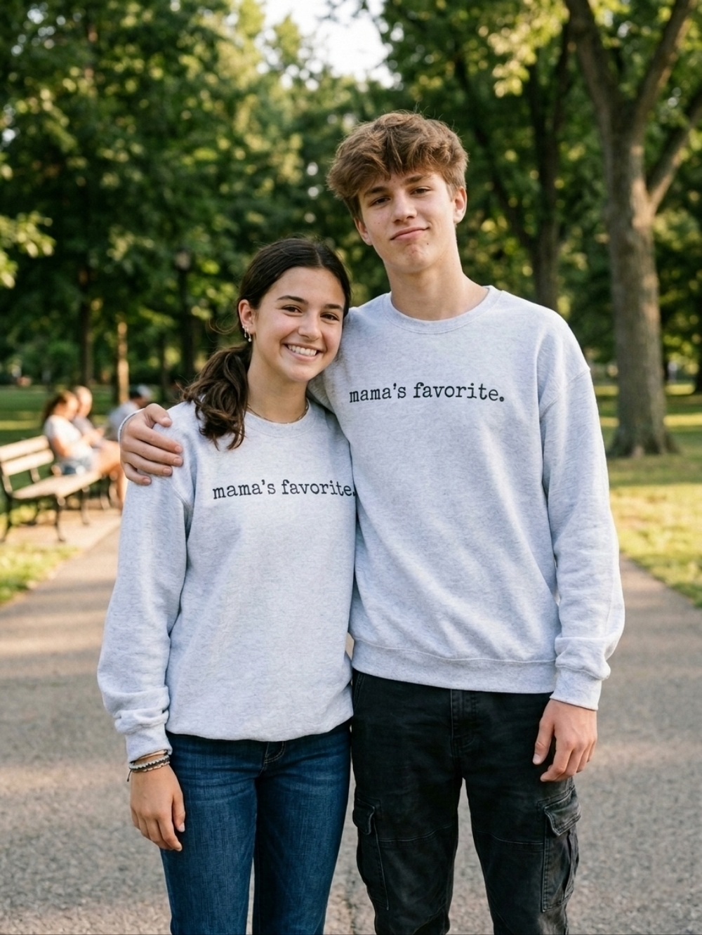 EUC JERZEES NUBLEND "mama's favorite." Sweatshirt Heathered Gray🩶Black🖤 Large